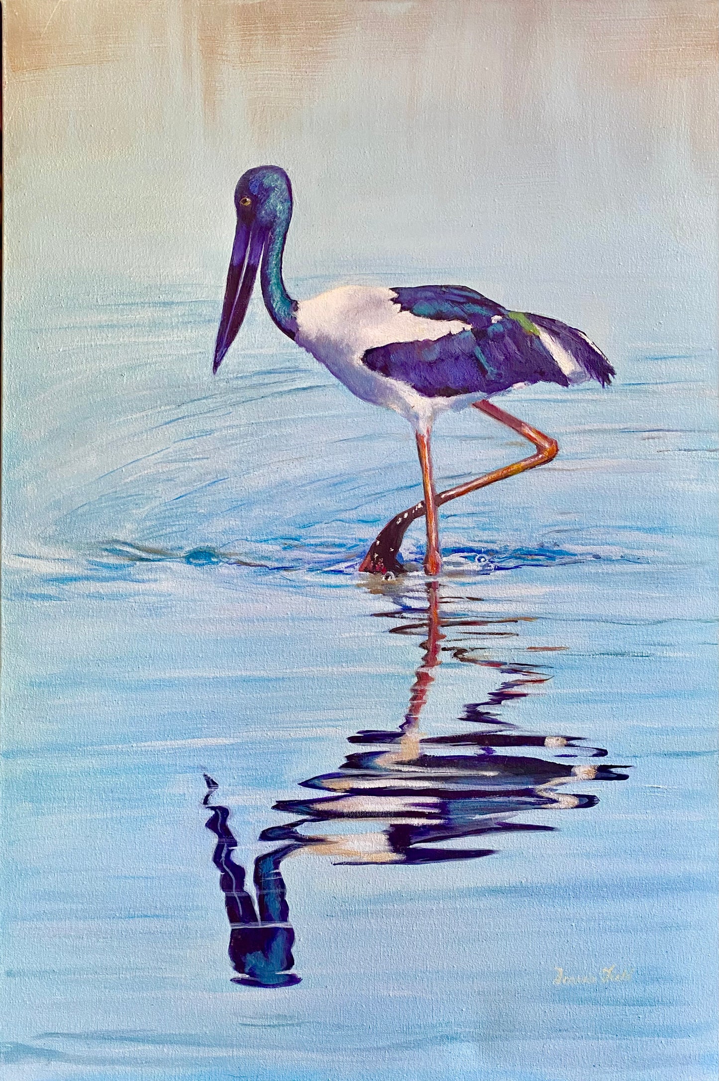 Art Print - Black Necked Stork