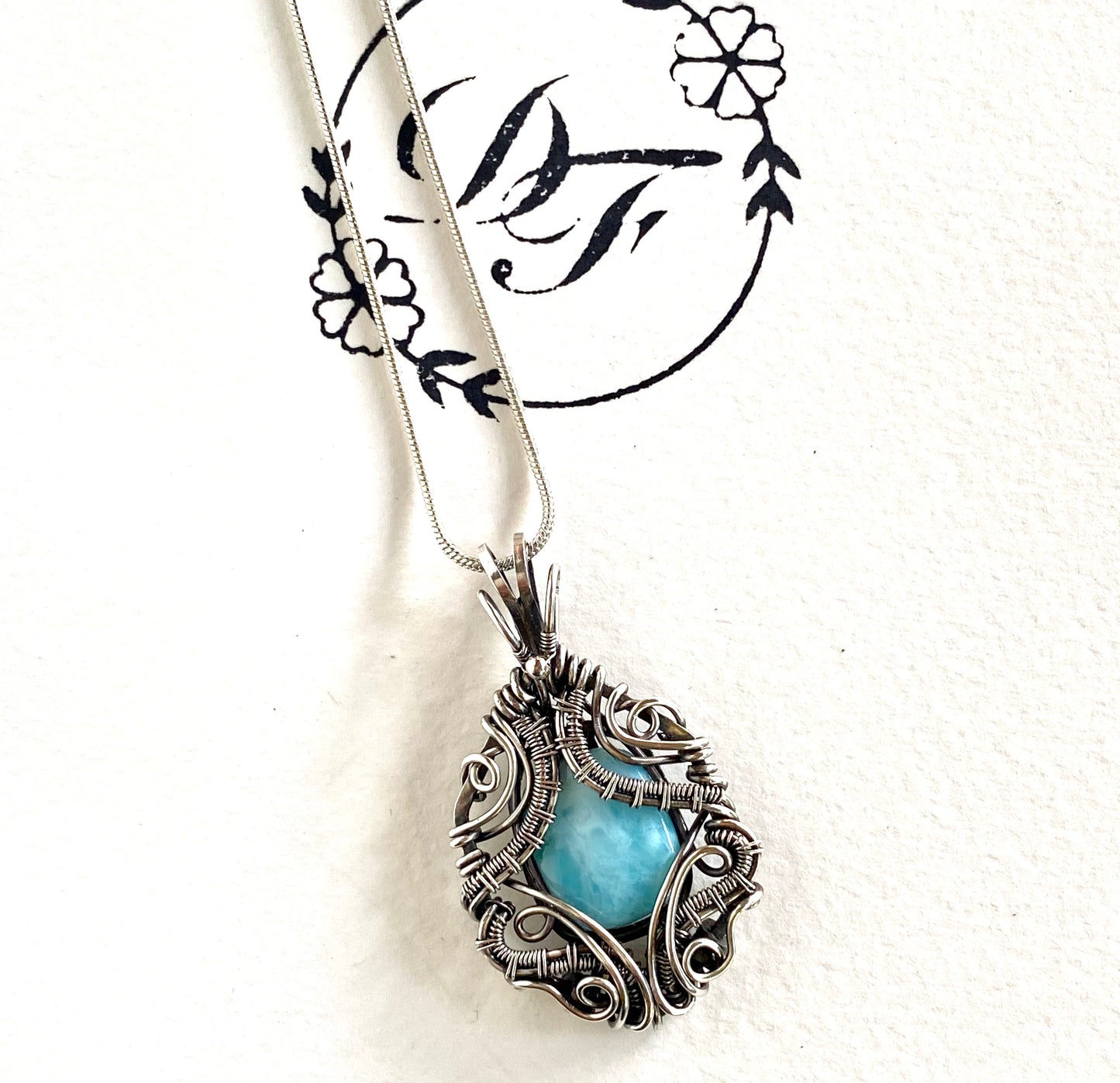 Larimar Sterling Silver Pendant