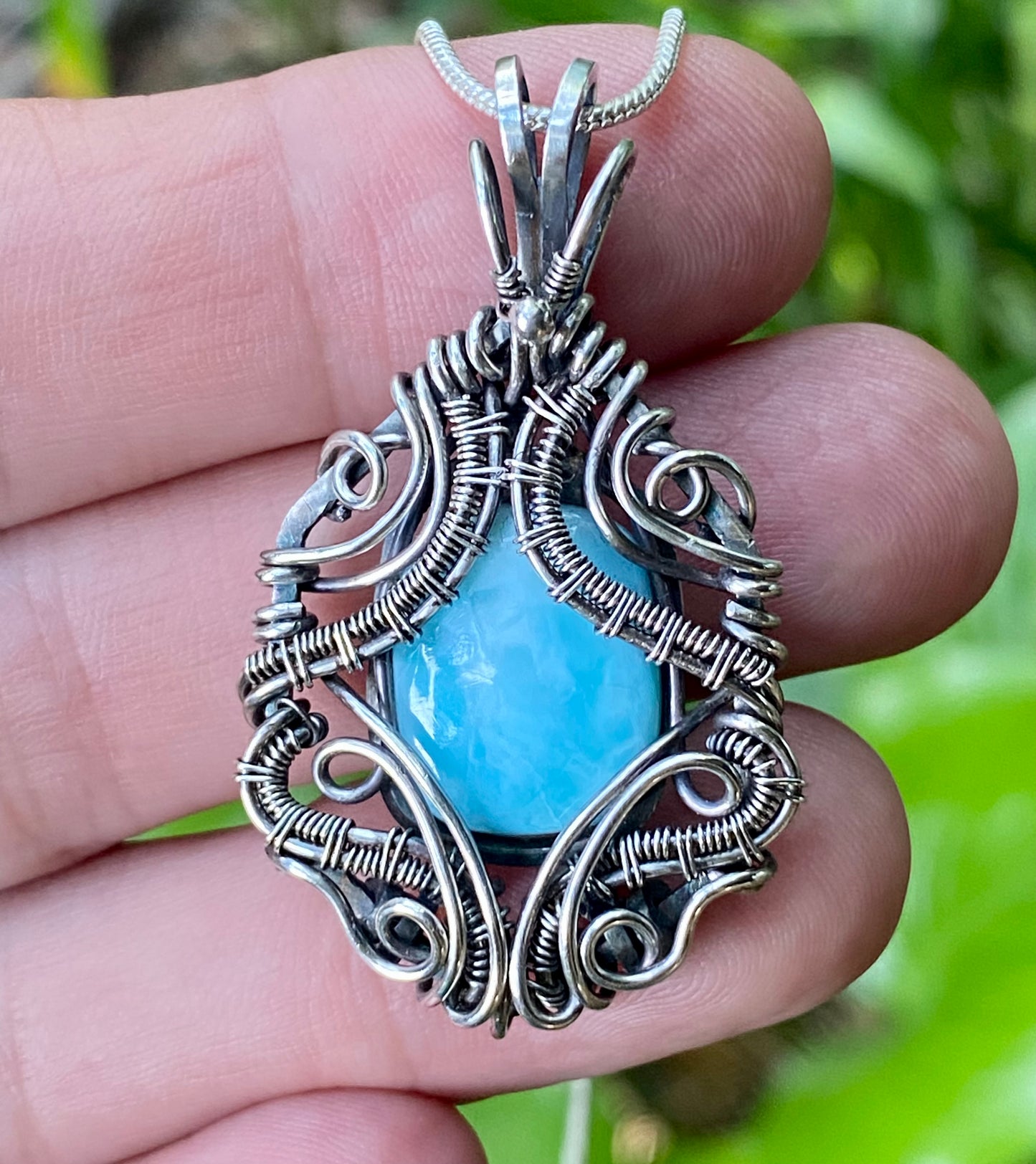 Larimar Sterling Silver Pendant