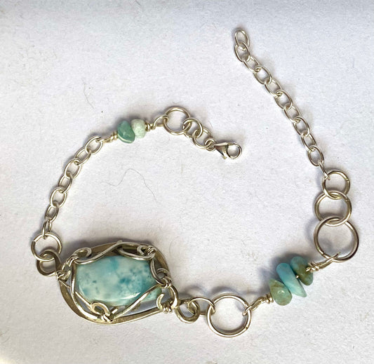 Sterling Silver and Larimar bracelet