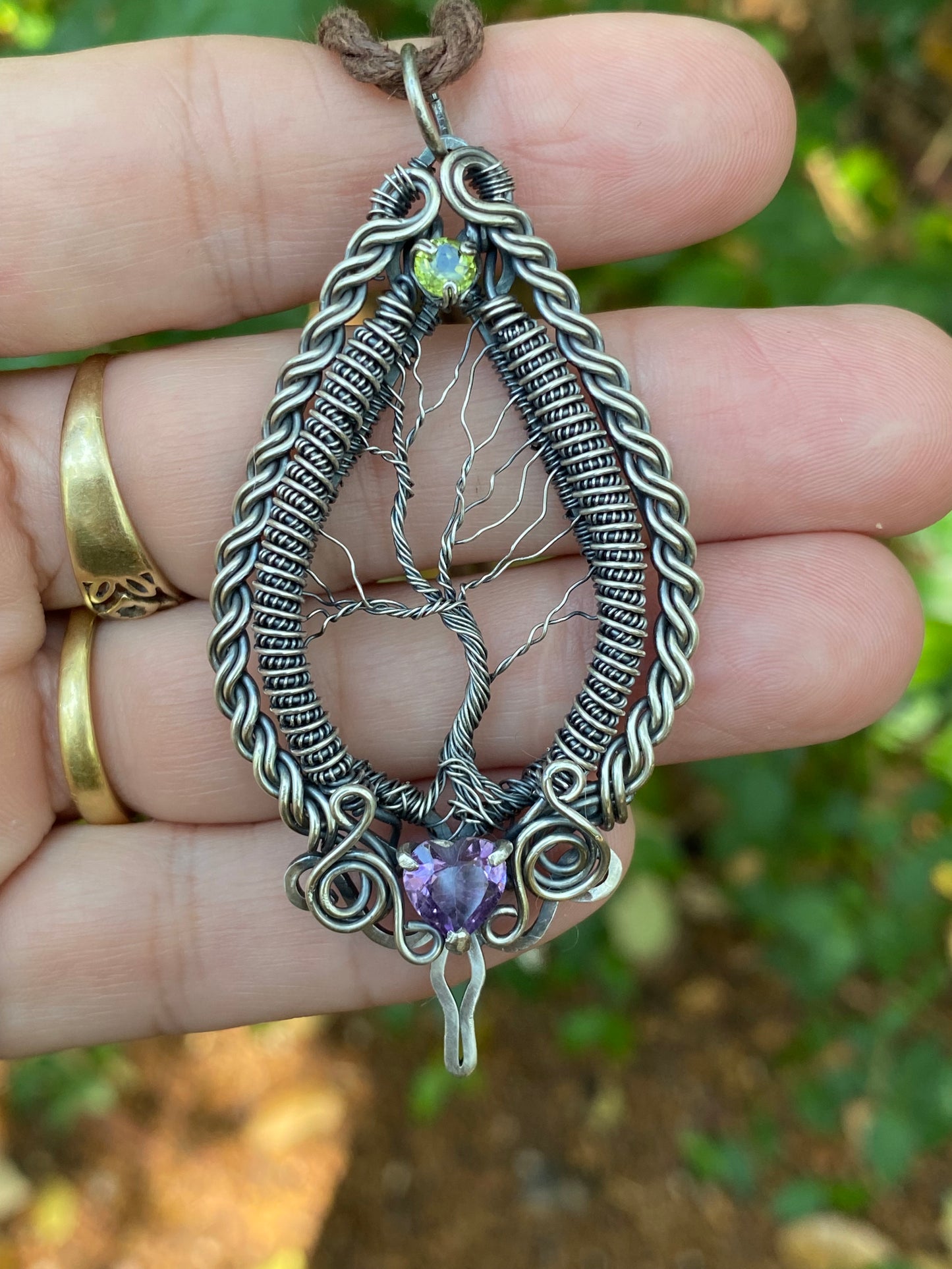 Celtic Tree of Life Pendant Amethyst and Sterling silver