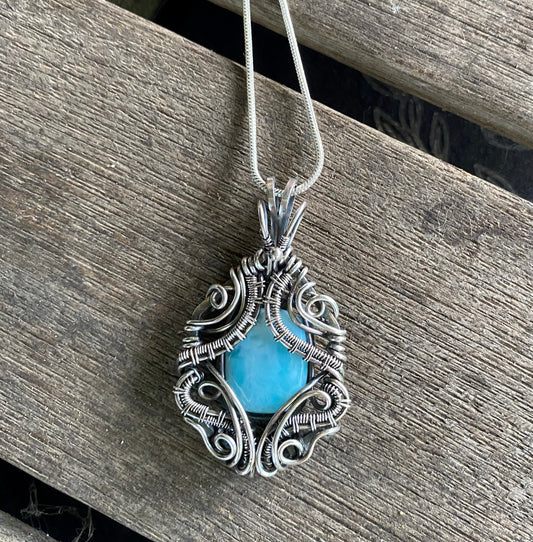 Larimar Sterling Silver Pendant