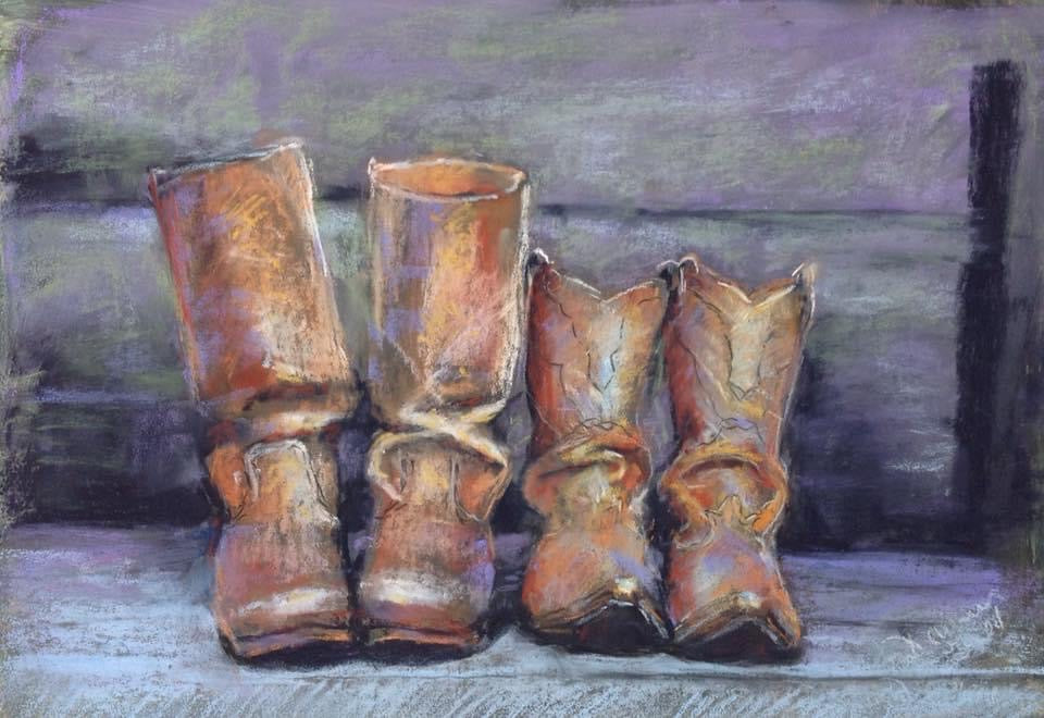 These Boots - Soft pastel on paper