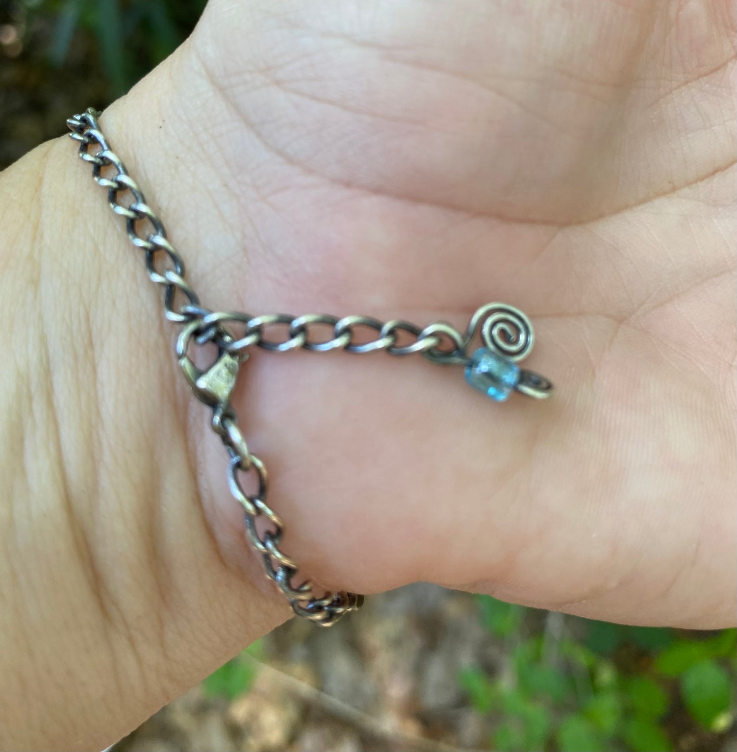 Rainbow Moonstone sterling silver wire wrap bracelet