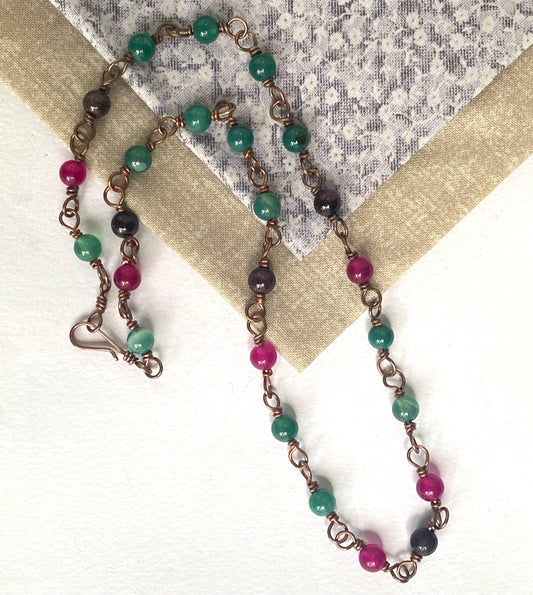 Gemstone bead necklace