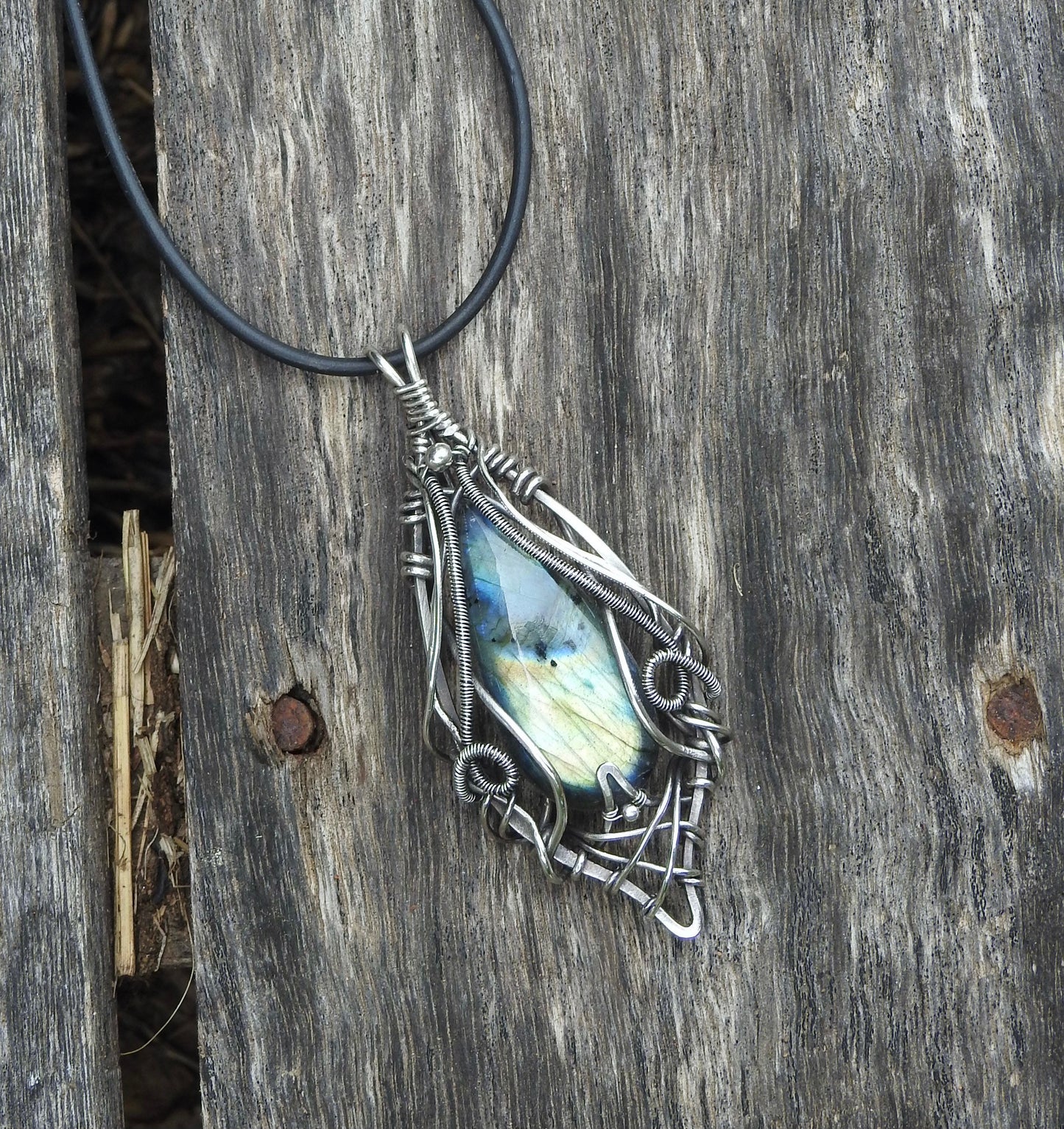 Made to order, commission wire wrap pendant.